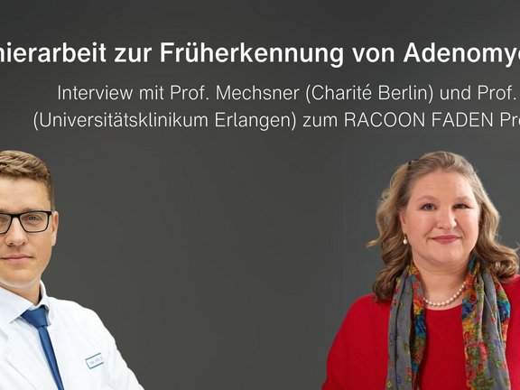 Das Bild zeigt die Leitenden des RACOON FADEN Projekts: Prof. Dr. Sylvia Mechsner (Charité Berlin) und Prof. Dr. Matthias May (Uniklinik Erlangen)