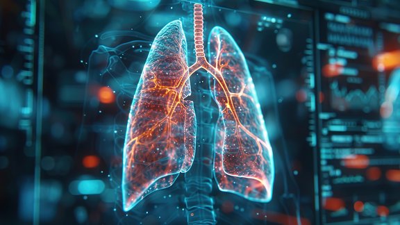 Virtual examination of human lungs on a modern interface screen