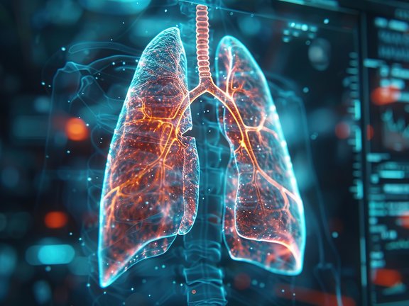 Virtual examination of human lungs on a modern interface screen