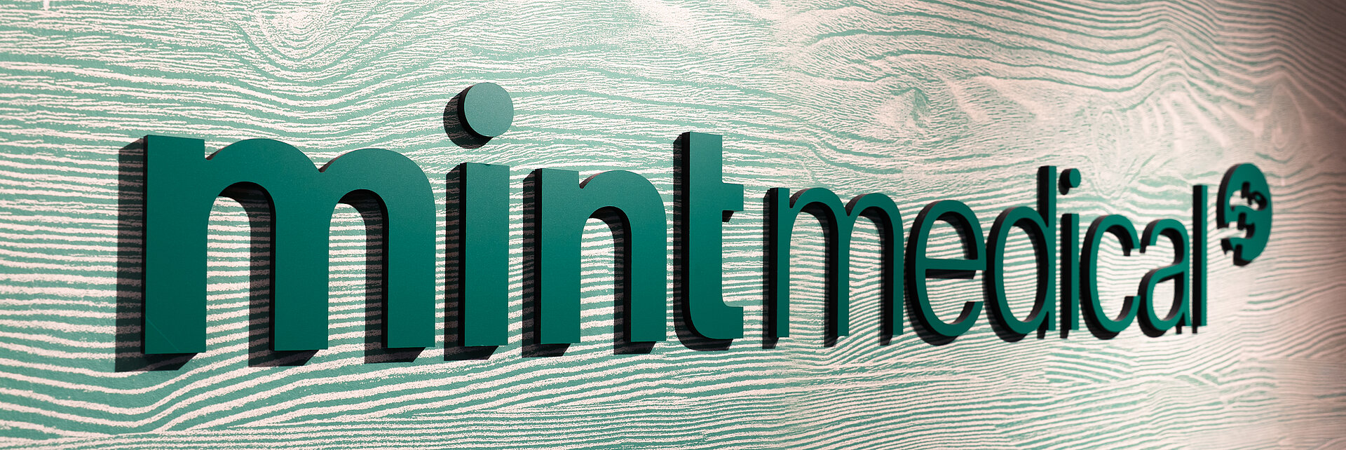 Mint Medical 3D Logo on Wall